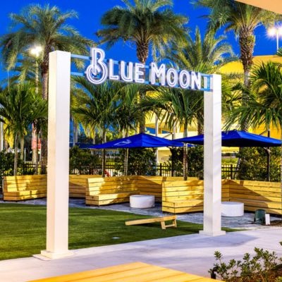 Image of the outside of the Blue Moon Garden Bar.
